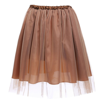 Cyber Fashion Women Elegant Elastic Waist Mesh Casual Skirt  
