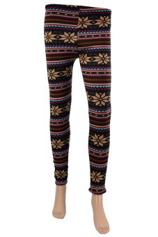 Cyber Knitted Stretch Women Tights Pants Snowflake Sexy Colorful Leggings  