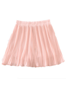 Cyber Women'S Girls Sweet Short Elastic Pleated Skirt Mini Skirt (Beige)  