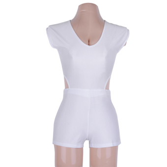 Cyber Women's Sexy Club Bandage Bodycon Jumpsuits Cocktail Party Clubwear Jumpsuit ( White ) - intl  