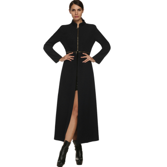 Cyber Zeagoo Cool Ladies Women Autumn Winter Multi Wear Method Woolen Coat ( Black )  