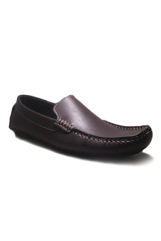 D-Island Shoes Slip On Moccasin Office Leather - Dark Brown  