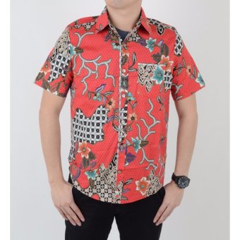 De Voile Batik Fashion Pria Modern Nadya Man Tshirt (Red)  