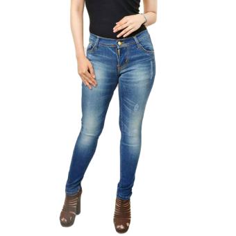 DEcTionS Celana Panjang Soft Jeans Wanita Ripped / Sobek D12 - Bioblits  