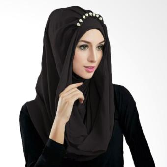 Deeja Pearly Hijab Kerudung Instan - Black  
