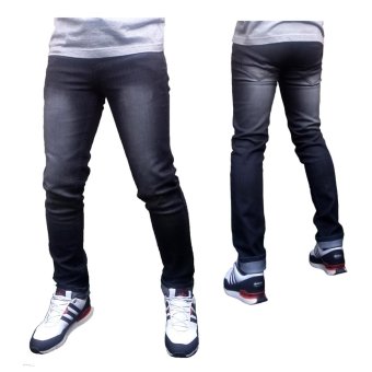 DFS Celana jeans skinny / slimfit / pensil pria - Black Grey Scrub  
