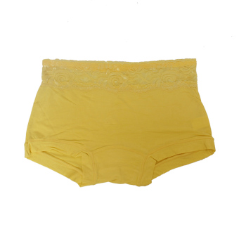EELIC 1739 Celana Dalam Wanita, Warna Kuning Tua, Desain Renda Halus, Bahan Berkualitas  