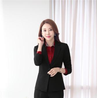 Elegant Black Formal Uniform Design Professional Long Sleeve Blazers & Jackets For Ladies Office Work Wear Business Women Blazer Coat Outwear - intl  