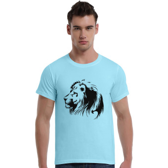 Elegant Lion Cotton Soft Men Short T-Shirt (Powder Blue)   