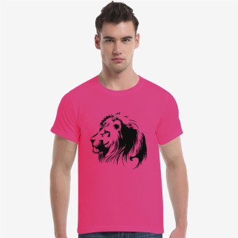 Elegant Lion Cotton Soft Men Short T-Shirt (Rose)  