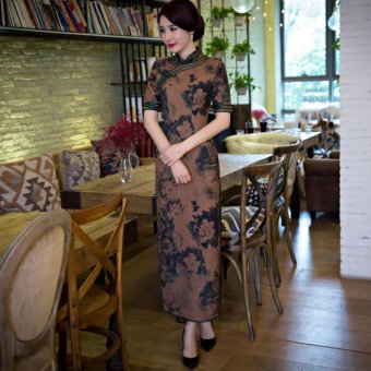 Elegant Temperament Cheongsam (Floral) - intl  