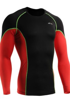 Emfraa Men's Compression Base Layer premium Shirts Under Training Top (Black/Green) (EXPORT)  