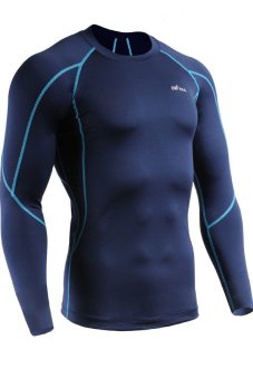EMFRAA Sports Base Layers Compression Skin Tight Shirts Long Sleeve T-shirts (Navy Blue) (EXPORT)  