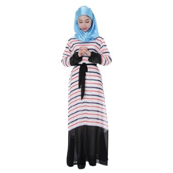 EOZY Brand Design Lady Women Muslim Wear Muslem Dresses Islam Style Female Long Sleeve Muslim One-piece Dresses (Orange)  