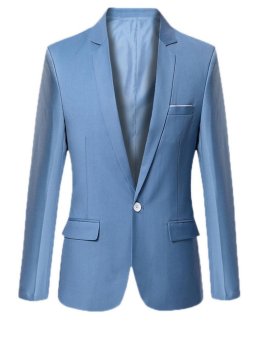Eozy Casual Office Suits Jackets Men Fashion Business Leisure Thin Coats(Light Blue) - Intl - intl  
