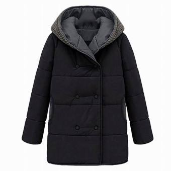 EOZY Fashion Women Down Coat Lady Long Hooded Jacket Korean Style Female Thicken Slim Soft Warm Autumn Winter Cotton Parka Coat (Black) - intl  