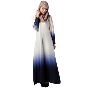 EOZY Luxury Lady Women Muslim Wear Muslim Robes Islam Style Female Outdoor Long Sleeve A Line Dress One-piece Dresses Size M/L (Beige)  