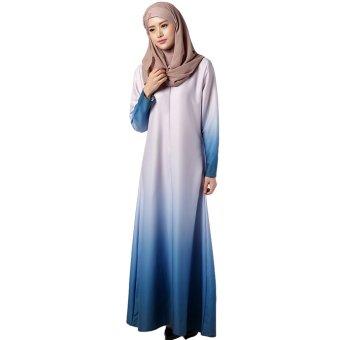 EOZY Luxury Lady Women Muslim Wear Muslim Robes Islam Style Female Outdoor Long Sleeve A Line Dress One-piece Dresses Size M/L (Light Purple)  
