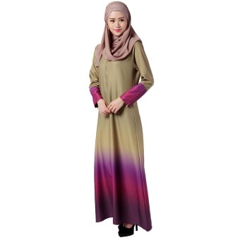 EOZY Luxury Women Muslim Wear Muslim Robes Islam Style Female Outdoor Long Sleeve One-piece Dresses Size M/L (Army Green)  