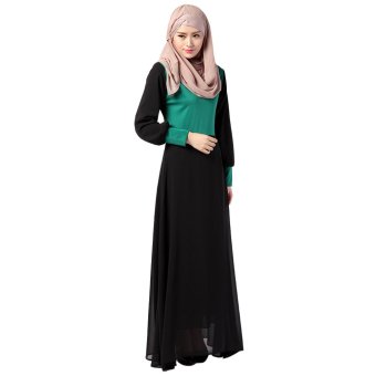 EOZY Stylish Women Lady Girl's Muslim Wear Muslim Robes Islam Style Female Chiffon Outdoor One-piece Dresses Size M/L (Green)  