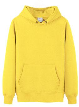 EOZY Trendy Men's Solid Color Pullover Hoodies Windbreaker Korean Style All-match Male Leisure Casual Outerwear Coat Tops (Yellow) - intl  