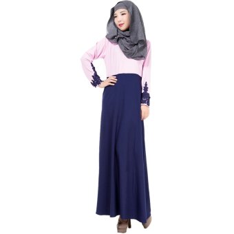 EOZY Vintage Women Muslim Wear Islam Style Female Long Sleeve Maxi Dresses (Purple)  
