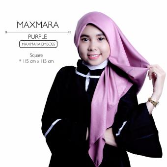 Erloz Hijab Segi Empat Maxmara Emboss - Purple  