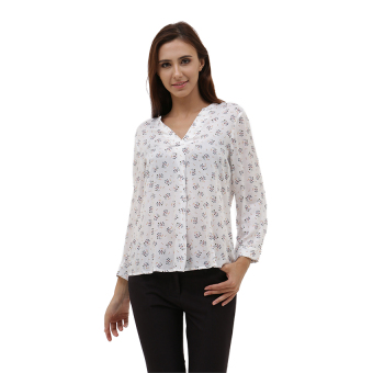 Esprit Floaty, Woven Dot Printed Blouse - Off White  