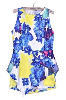 ETOP Women Sleeveless Floral Print Playsuit Short Jumpsuit S-XL (Multicolor) - Intl  