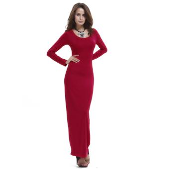 European Style Fashion Pack Hip Dress Winter Hot Fashion Dress Wrapped Chest Nightclub Dress (Red) - intl  