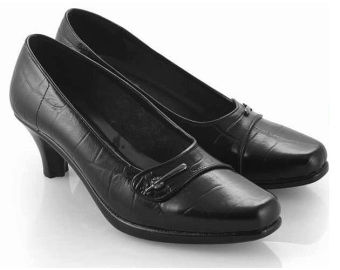 Everflow KB 5P 902 Sepatu Formal Heels Wanita - Leather Croco - Pu - Bagus Dan Cantik - Brown  