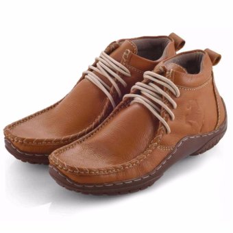 Everflow Sepatu Casual Pantofel Boots Pria - Leather - Tan  