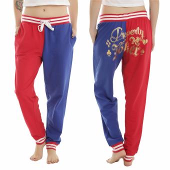 Fancyqube New Chic High Quality Suicide Squad Harley Quinn Property of Joker GIRLS JOGGER Spring & Autumn Hiphop cosplay casual pants women Christmas Red - intl  