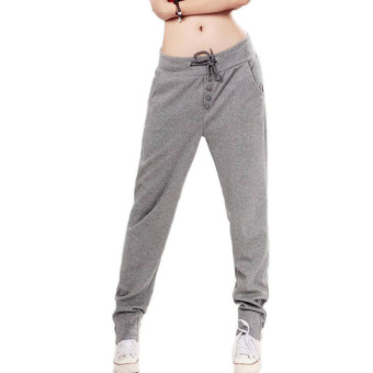 Fancyqube Straight Sports Casual Hip-Hop Pants (Grey)  