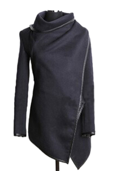 Fancyqube wanita terbaru fashion wanita mantel wol musim dingin mode jaket mantel wol 2warnd Angkatan Laut - Internasional  