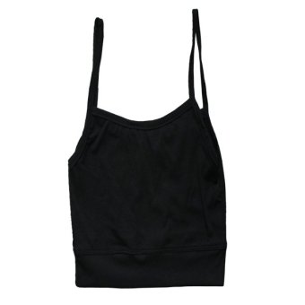 Fang Fang Women Sport Spaghetti Strap Bra Bandeau Tube Vest Tank Tops (Black)  