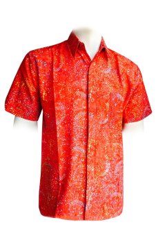 Fashion Arpo Batik - Hem Batik Cap B5 - Orange  