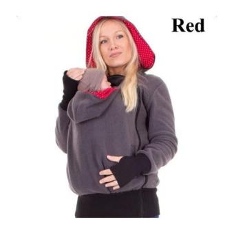 Fashion Baby Carrier Jacket Winter Outerwear Coat for Pregnant Women Multifunctional Mother Kangaroo Female Long Sleeve Hooded Sweater Coat(Red) - intl  