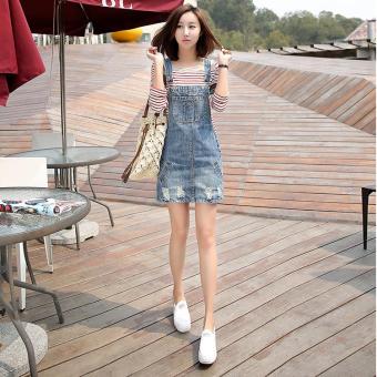 Fashion Braces Slim Denim Skirt - intl  