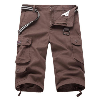 Fashion cargo shorts Men cotton shorts (Coffee) - Intl  