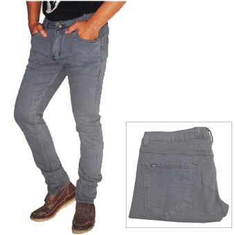 Fashion Celana Jeans Panjang Pria - Abu  