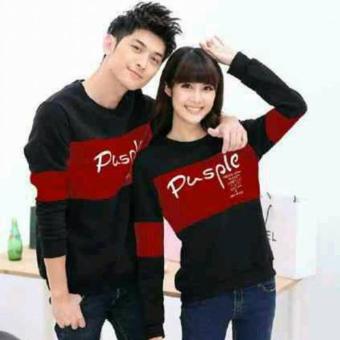 FASHION FLOWER-SWEATER COUPLE PUSPLE-BLACK MAROON LP  