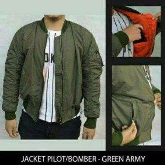 Fashion Jaket bomber hijau  