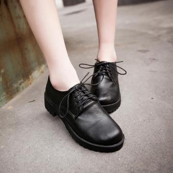 Fashion Martin Boots Autumn Women Leather Motorcycle Boots Casual shoes(black) - intl  