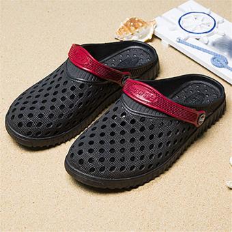 Fashion Men House Sandals Outdoor Beach Slippers Clogs ( Black ) - intl  