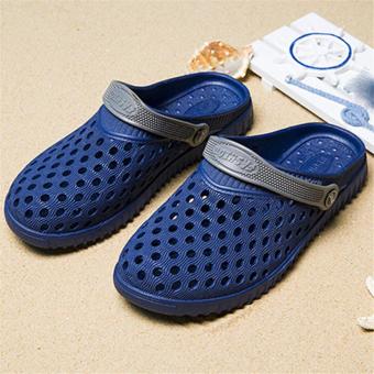 Fashion Men House Sandals Outdoor Beach Slippers Clogs ( Blue ) - intl  