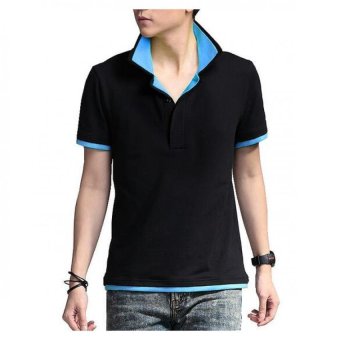 Fashion Men Short Sleeve Polo Shirt PLBK03 (Black)  