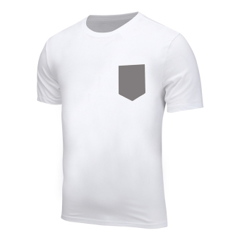 Fashion Men's Simple Cotton T-shirt Printing Pocket Pattern Shirt Short Sleeve White  