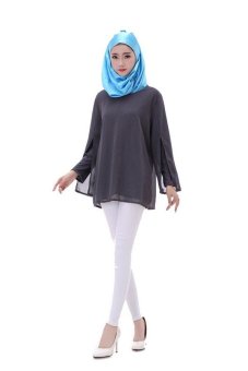Fashion Muslim Women long sleeve T-shirt (Grey) - Intl  