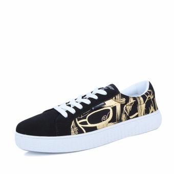 Fashion sneakers, street leisure series of shoes, men's Fashion, low to help student leisure sport sandals(black gold) - intl  